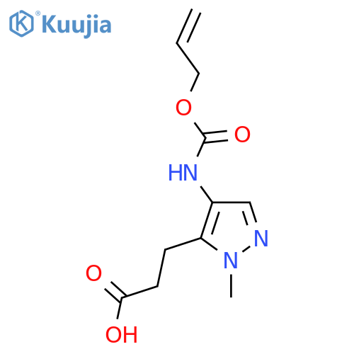 3-(1-methyl-4-{(prop-2-en-1-yloxy)carbonylamino}-1H-pyrazol-5-yl)propanoic acid structure