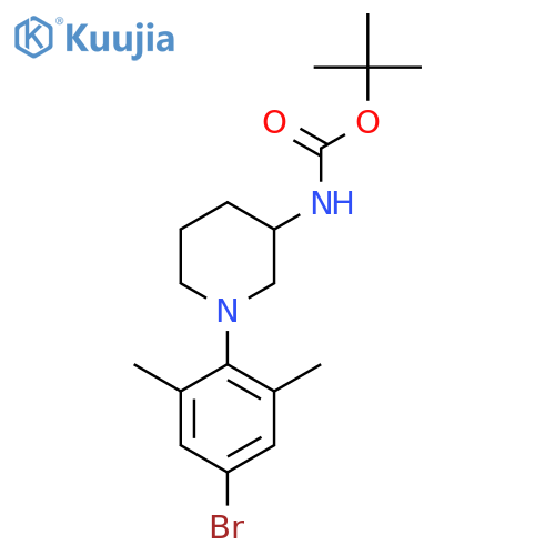 tert-butyl N-1-(4-bromo-2,6-dimethylphenyl)piperidin-3-ylcarbamate structure