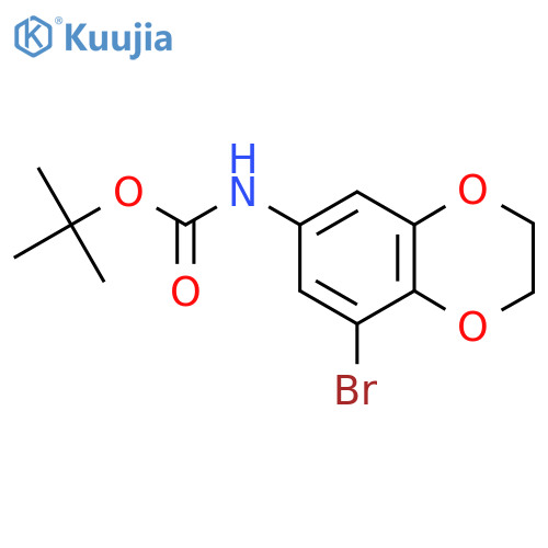 tert-butyl N-(8-bromo-2,3-dihydro-1,4-benzodioxin-6-yl)carbamate structure