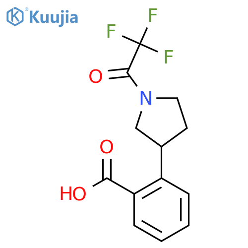 2-1-(2,2,2-trifluoroacetyl)pyrrolidin-3-ylbenzoic acid structure