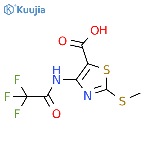 2-(Methylsulfanyl)-4-(2,2,2-trifluoroacetamido)-1,3-thiazole-5-carboxylic acid structure