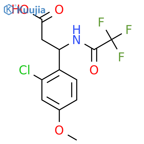 3-(2-Chloro-4-methoxyphenyl)-3-(2,2,2-trifluoroacetamido)propanoic acid structure