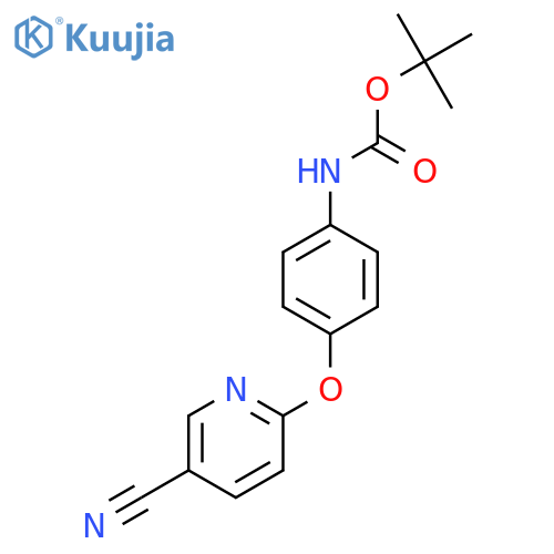 tert-butyl N-{4-[(5-cyanopyridin-2-yl)oxy]phenyl}carbamate structure