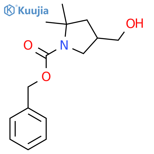 Benzyl 4-(hydroxymethyl)-2,2-dimethylpyrrolidine-1-carboxylate structure