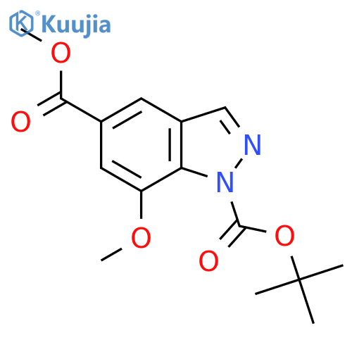 1-tert-butyl 5-methyl 7-methoxy-1H-indazole-1,5-dicarboxylate structure