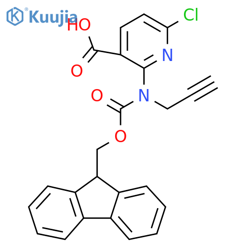 6-chloro-2-({(9H-fluoren-9-yl)methoxycarbonyl}(prop-2-yn-1-yl)amino)pyridine-3-carboxylic acid structure