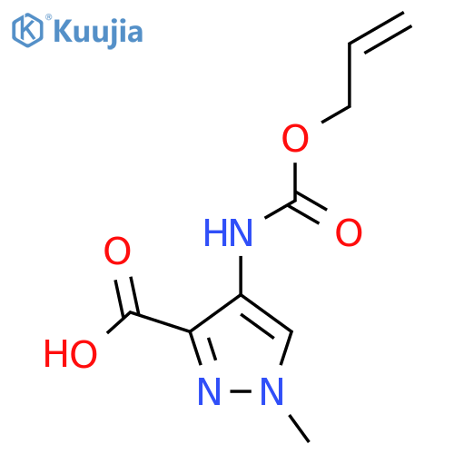 1-methyl-4-{(prop-2-en-1-yloxy)carbonylamino}-1H-pyrazole-3-carboxylic acid structure