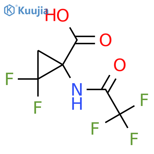 2,2-Difluoro-1-(2,2,2-trifluoroacetamido)cyclopropane-1-carboxylic acid structure