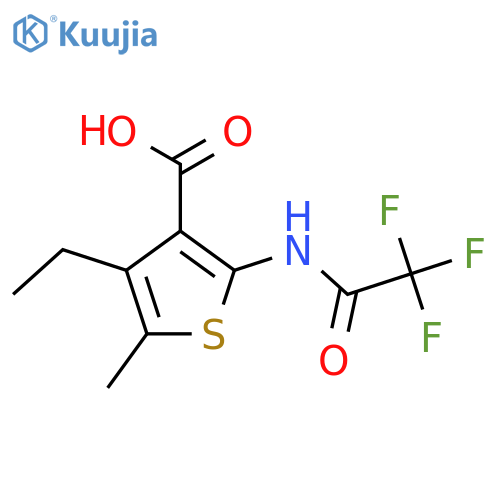 4-Ethyl-5-methyl-2-(2,2,2-trifluoroacetamido)thiophene-3-carboxylic acid structure