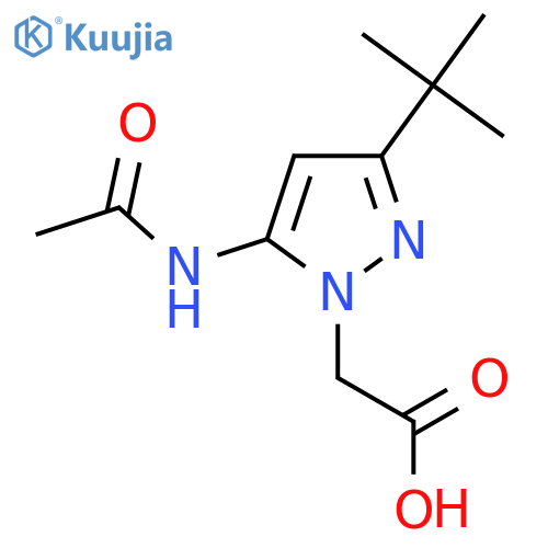 2-(3-tert-butyl-5-acetamido-1H-pyrazol-1-yl)acetic acid structure