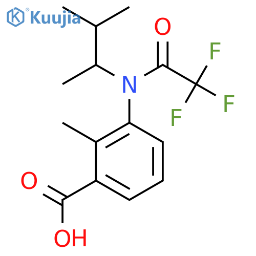2-methyl-3-2,2,2-trifluoro-N-(3-methylbutan-2-yl)acetamidobenzoic acid structure