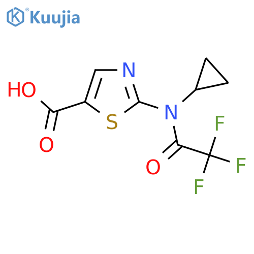 2-(N-cyclopropyl-2,2,2-trifluoroacetamido)-1,3-thiazole-5-carboxylic acid structure