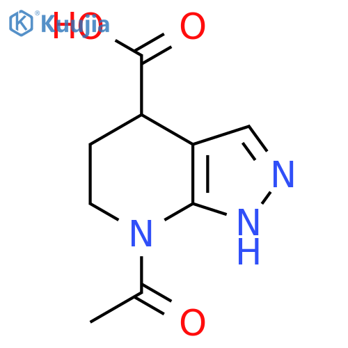7-acetyl-1H,4H,5H,6H,7H-pyrazolo[3,4-b]pyridine-4-carboxylic acid structure