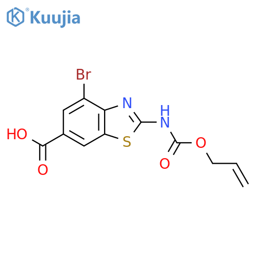 4-bromo-2-{(prop-2-en-1-yloxy)carbonylamino}-1,3-benzothiazole-6-carboxylic acid structure