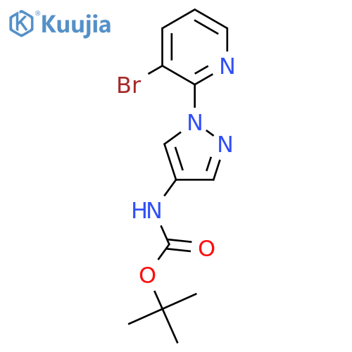 tert-butyl N-1-(3-bromopyridin-2-yl)-1H-pyrazol-4-ylcarbamate structure