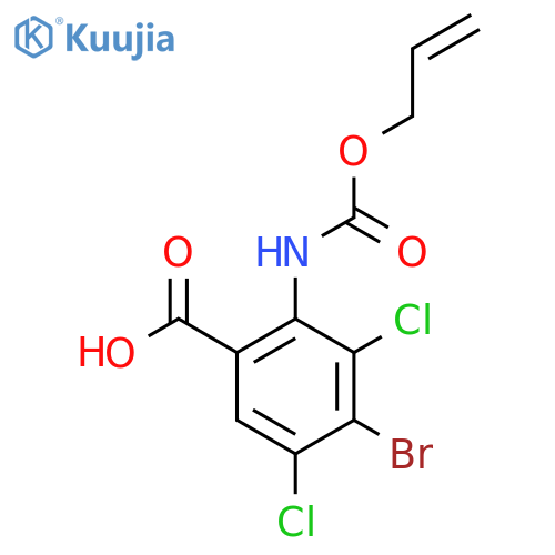 4-bromo-3,5-dichloro-2-{(prop-2-en-1-yloxy)carbonylamino}benzoic acid structure