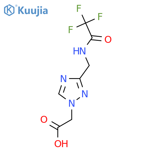 2-{3-(2,2,2-trifluoroacetamido)methyl-1H-1,2,4-triazol-1-yl}acetic acid structure