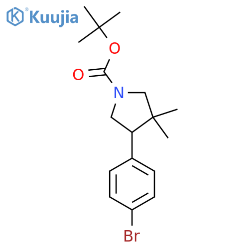 Tert-butyl 4-(4-bromophenyl)-3,3-dimethylpyrrolidine-1-carboxylate structure