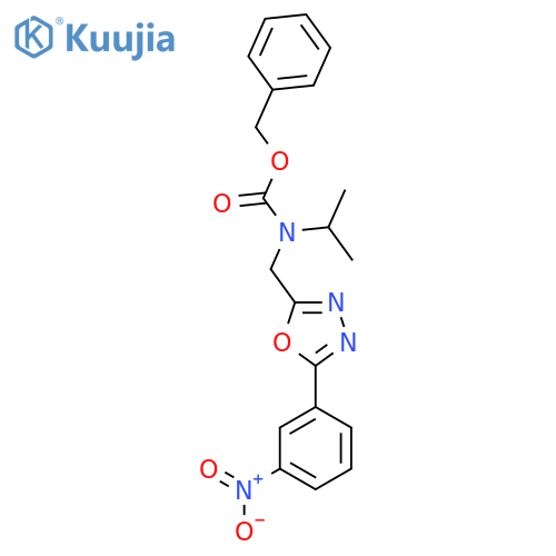 benzyl N-{5-(3-nitrophenyl)-1,3,4-oxadiazol-2-ylmethyl}-N-(propan-2-yl)carbamate structure