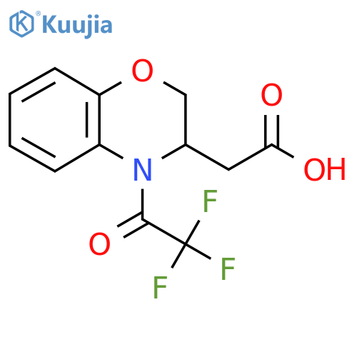2-[4-(2,2,2-trifluoroacetyl)-3,4-dihydro-2H-1,4-benzoxazin-3-yl]acetic acid structure