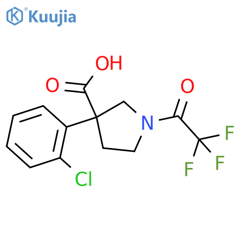 3-(2-Chlorophenyl)-1-(2,2,2-trifluoroacetyl)pyrrolidine-3-carboxylic acid structure