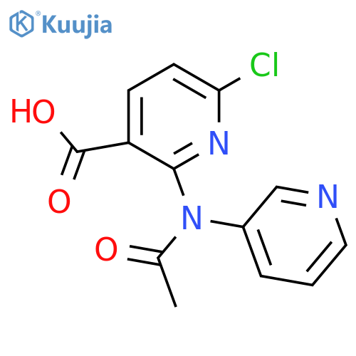 6-chloro-2-N-(pyridin-3-yl)acetamidopyridine-3-carboxylic acid structure