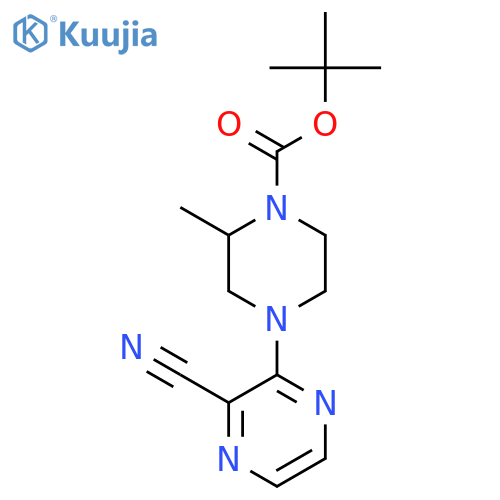 Tert-butyl 4-(3-cyanopyrazin-2-yl)-2-methylpiperazine-1-carboxylate structure