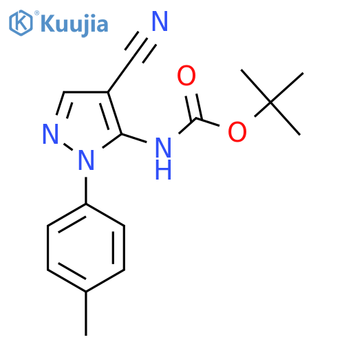 tert-butyl N-4-cyano-1-(4-methylphenyl)-1H-pyrazol-5-ylcarbamate structure