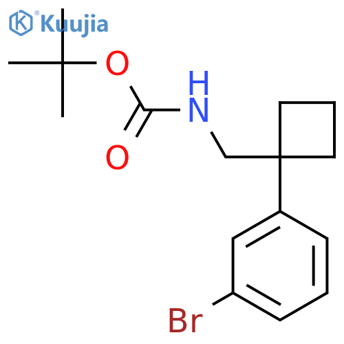 tert-butyl N-{[1-(3-bromophenyl)cyclobutyl]methyl}carbamate structure