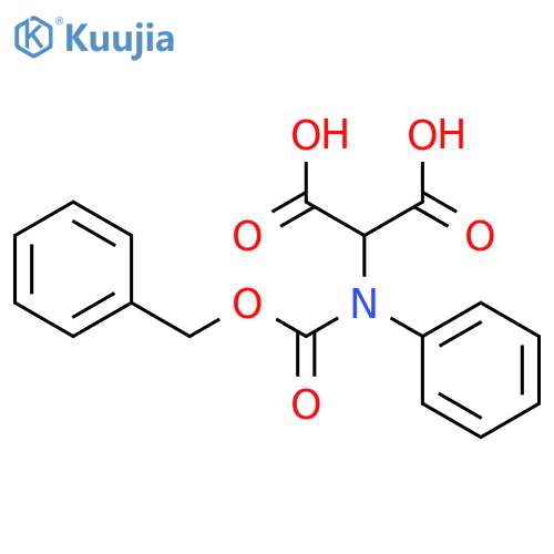 2-{(benzyloxy)carbonyl(phenyl)amino}propanedioic acid structure