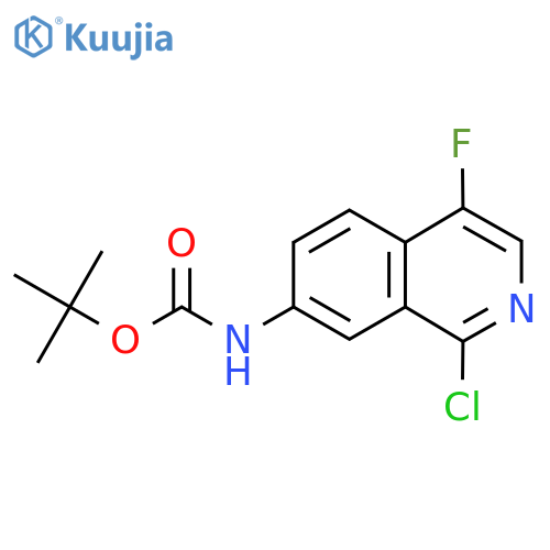 tert-butyl N-(1-chloro-4-fluoroisoquinolin-7-yl)carbamate structure