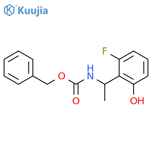benzyl N-1-(2-fluoro-6-hydroxyphenyl)ethylcarbamate structure