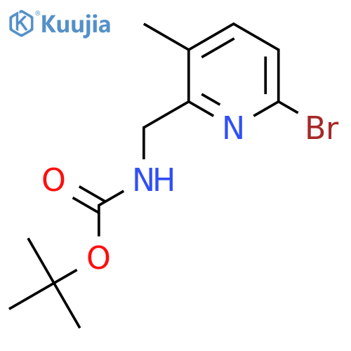 tert-butyl N-(6-bromo-3-methylpyridin-2-yl)methylcarbamate structure