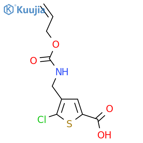 5-Chloro-4-({[(prop-2-en-1-yloxy)carbonyl]amino}methyl)thiophene-2-carboxylic acid structure