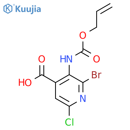 2-bromo-6-chloro-3-{(prop-2-en-1-yloxy)carbonylamino}pyridine-4-carboxylic acid structure