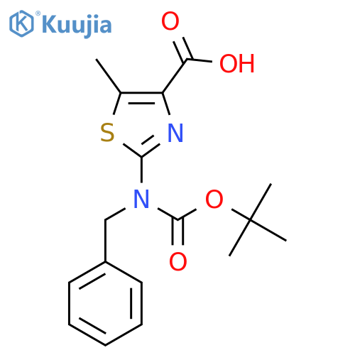 2-{benzyl(tert-butoxy)carbonylamino}-5-methyl-1,3-thiazole-4-carboxylic acid structure
