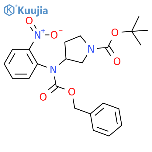 tert-butyl 3-{(benzyloxy)carbonyl(2-nitrophenyl)amino}pyrrolidine-1-carboxylate structure