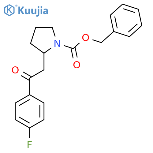 benzyl 2-2-(4-fluorophenyl)-2-oxoethylpyrrolidine-1-carboxylate structure