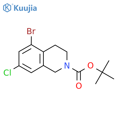 Tert-butyl 5-bromo-7-chloro-1,2,3,4-tetrahydroisoquinoline-2-carboxylate structure