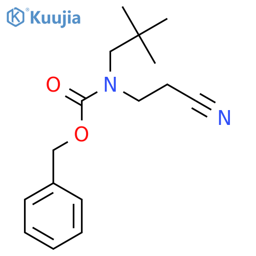 benzyl N-(2-cyanoethyl)-N-(2,2-dimethylpropyl)carbamate structure