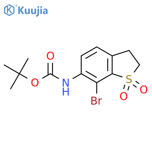 tert-butyl N-(7-bromo-1,1-dioxo-2,3-dihydro-1lambda6-benzothiophen-6-yl)carbamate structure
