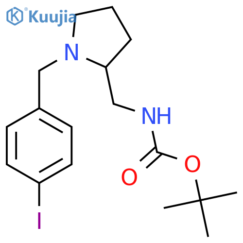 tert-butyl N-({1-(4-iodophenyl)methylpyrrolidin-2-yl}methyl)carbamate structure