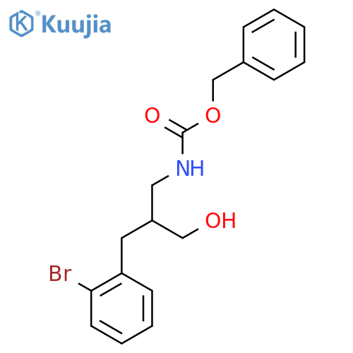 benzyl N-{2-(2-bromophenyl)methyl-3-hydroxypropyl}carbamate structure