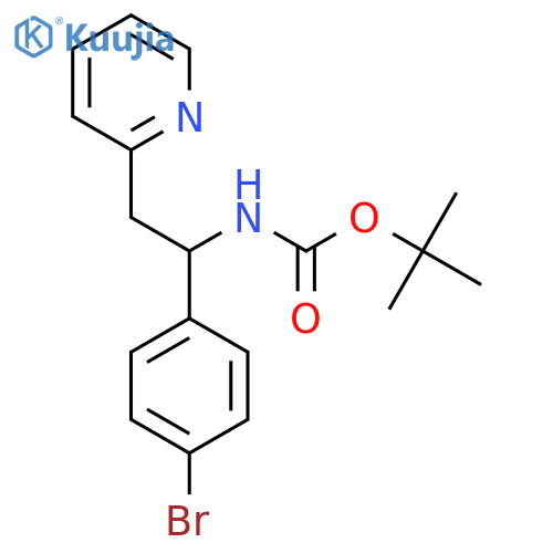 tert-butyl N-1-(4-bromophenyl)-2-(pyridin-2-yl)ethylcarbamate structure