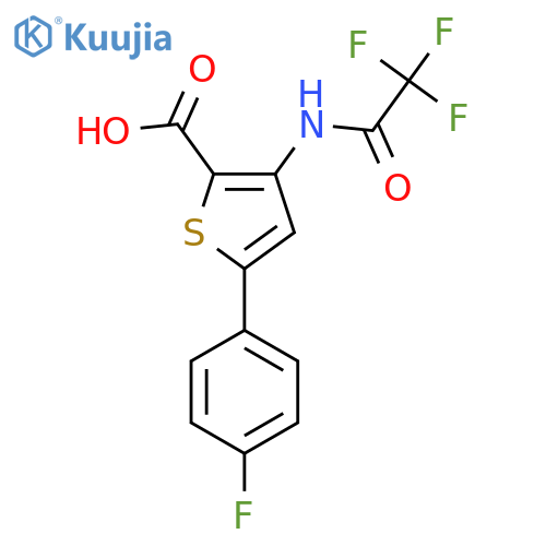 5-(4-Fluorophenyl)-3-(2,2,2-trifluoroacetamido)thiophene-2-carboxylic acid structure