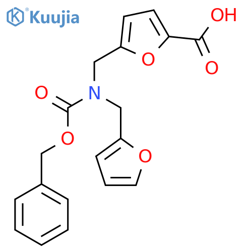 5-({(benzyloxy)carbonyl(furan-2-yl)methylamino}methyl)furan-2-carboxylic acid structure