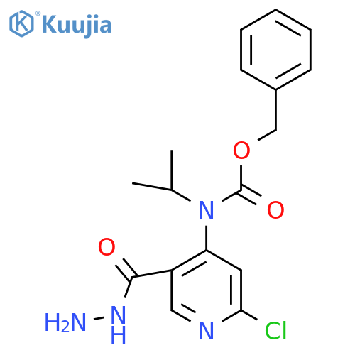 benzyl N-2-chloro-5-(hydrazinecarbonyl)pyridin-4-yl-N-(propan-2-yl)carbamate structure