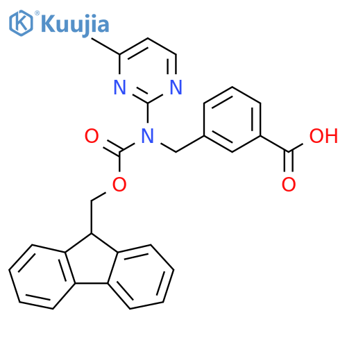 3-({(9H-fluoren-9-yl)methoxycarbonyl}(4-methylpyrimidin-2-yl)amino)methylbenzoic acid structure