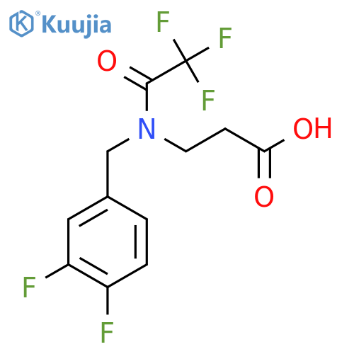 3-{N-[(3,4-difluorophenyl)methyl]-2,2,2-trifluoroacetamido}propanoic acid structure