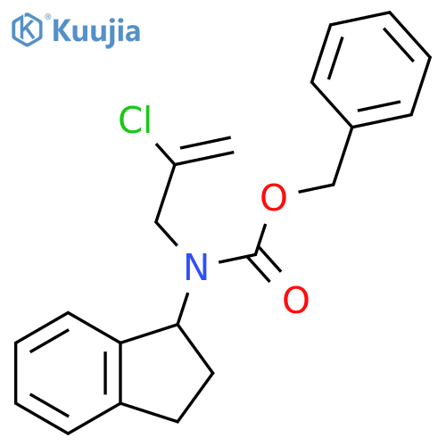 benzyl N-(2-chloroprop-2-en-1-yl)-N-(2,3-dihydro-1H-inden-1-yl)carbamate structure